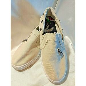 Beautyfis Shoes Sneakers Women's Flat Heel Casual Slip-On Size 7.5 (38) Canvas